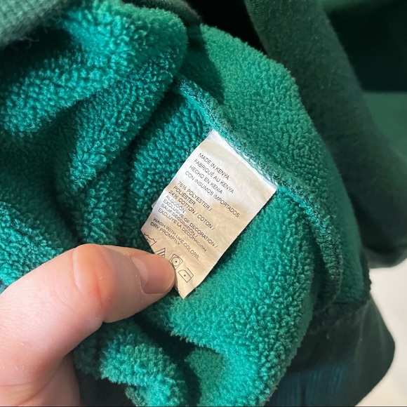 IZOD Men’s Advantage Performance Stretch Green & Navy Quarter Zip Sweater Large - Picture 7 of 7